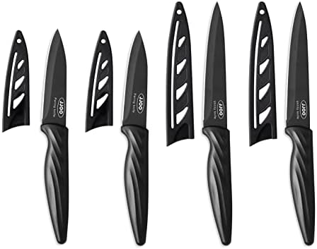 JJOO Paring knife, 8 PCS Paring Knives With Sheath, 4 & 4.5 inch Fruit and Pairing Knife, German Steel Kitchen Knife, Paring Knife Set for Home and Restaurant