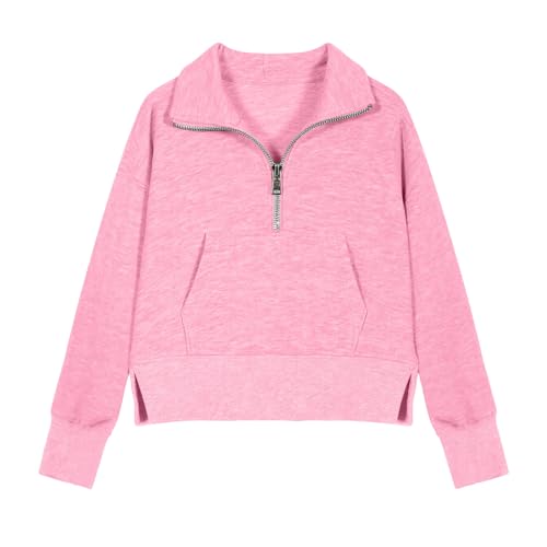 Girls Sweatshirt Half Zip Pullover Sweatshirt Lightweight Casual Long Sleeve Pullover Fall Winter Clothes Outfits3