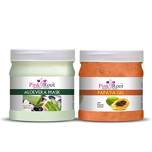 Image of Pink Root Aloe Vera Mask 500gm with Papaya Gel 500gm