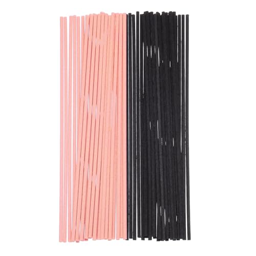 uxcell 100Pcs Reed Diffuser Sticks Set, Fiber Fragrance Flower Reed Diffuser Replacement Refill Sticks Flower Decor for Home, Hotel, Office (Pink Black)