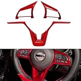 ACCYPRO for Nissan Accessories Steering Wheel Trim Interior Decaration for Nissan Rogue Altima Sentra Kicks Leaf Versa (red)