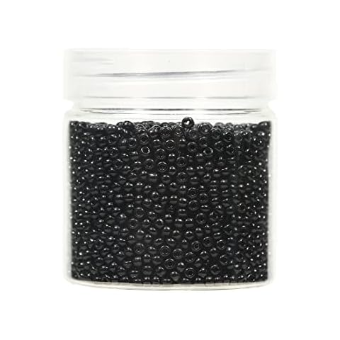 BALABEAD Opaque Black Color Loose Seed Beads About 4000pcs in Box 8/0 Glass Craft Seed Beads for Jewelry Making, Hole 0.7mm (Black) Cover