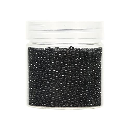 BALABEAD Opaque Black Color Loose Seed Beads About 4000pcs in Box 8/0 Glass Craft Seed Beads for Jewelry Making, Hole 0.7mm (Black)