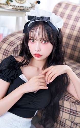 [Malymoon] コスプレ メイド ウエイトレス 家政婦 ヘッドピース ホワイト ブラック モノトーン 黒 白 仮装 マリームーン 9972hp 詳細画像3