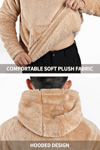 Image of GINGTTO Men's Fuzzy Sherpa Sweatshirt Fashion Pullover Fleece Hoodies