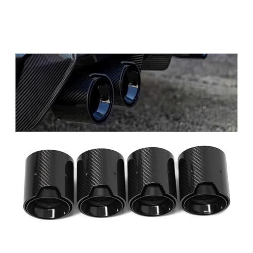 4 PCS Exhaust Muffler Tip M Performance Carbon Fiber