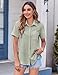 Zeagoo Blouses & Button-Down Shirts Summer Short Sleeve Button Down Clothes Cute Work Tops Teachers Wear 2025 Fashion Light Green