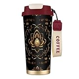 Isolation durable : profitez de vos boissons à la température parfaite pendant plus de 12 heures. Cette tasse à café isotherme à imprimé fleurs de lotus dorées garde les boissons chaudes et froides froides, ce qui la rend idéale pour toutes les saisons et occasions.