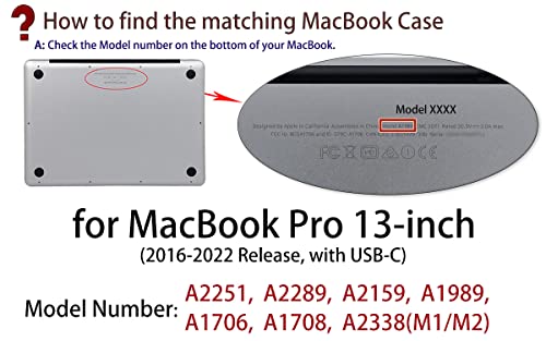 UESWILL Foldable Kickstand Case for MacBook Pro 13 inch 2025-2016 Release A2338 M2 M1 A2289 A2251 A2159 A1989 A1706 A1708 with USB-C - Image 2