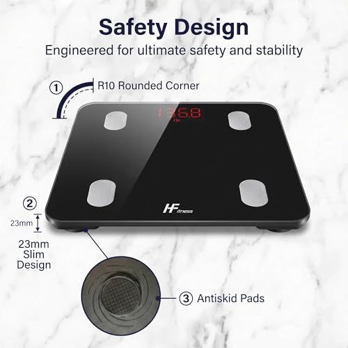 Miniatura 8 de Báscula De Grasa Corporal Con Bluetooth Compatible Con Ios Y Android, Báscula De Baño Digital Inteligente, Medidor De Peso Corporal, Imc, Masa Muscular, Grasa Corporal, Agua, Masa Osea, Color Negro