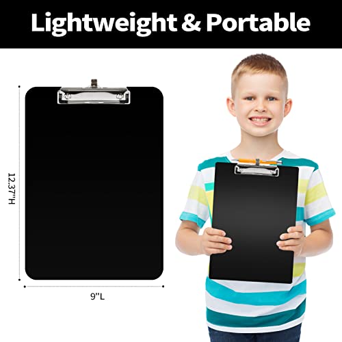 image for Sooez Plastic Clipboard with Pen Holder, [10% Thicker] Clip Boards 8.5