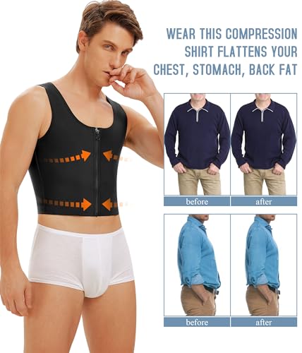 TAILONG Gynecomastia Compression Vest for Men Shapewear Slimming Body Shaper Corset Tops Fajas para Hombres4