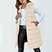 Puffer Vest for Girls Winter Warm Long Quilted Sleeveless Hooded Jacket Kids Fall Fashion Down (Beige, 13-15 Years)