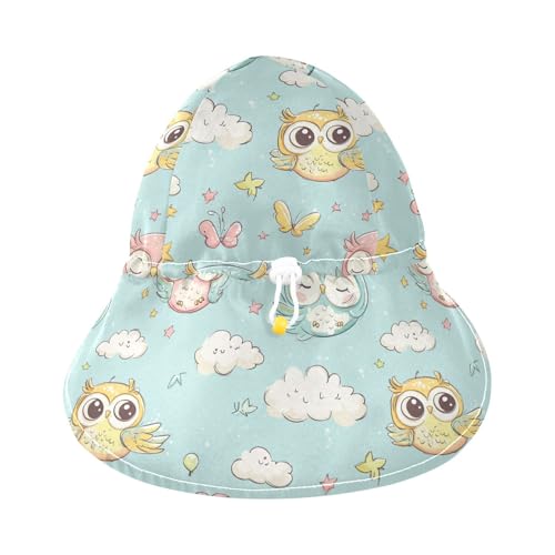 Cartoon Childish Cute Owl Cloud Blue Unisex Baby Sun Hat Baby Boys Beach Play Hats Toddler Girl UV Protection Adjustable Beach Essentials3