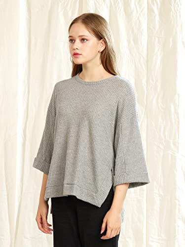 Image of noflik Comfy Oversized High Low Long Sleeves Tops for Women