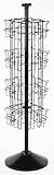Displays2go Black Wire Rotating Display Rack with 32 Pockets for 4 x 9 Brochures, 57 