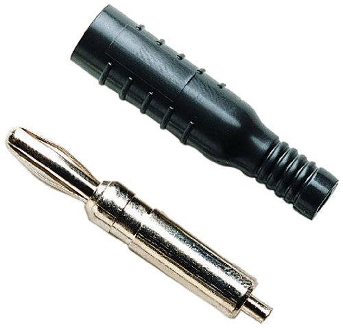 Pomona 5169-0 Do-It-Yourself in-Line Banana Plug with Flexible Boot, 22, 20, 18 AWG Accepts Wire, Black (Pack of 5)