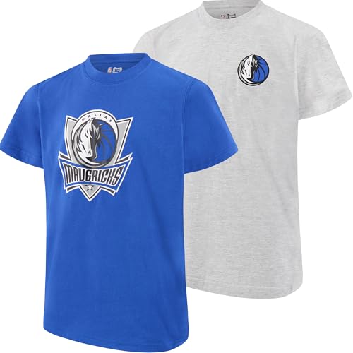 Ultra Game Youth NBA Official Super Soft 2 Pack T-Shirt Set, Dallas Mavericks, Team Color, 8
