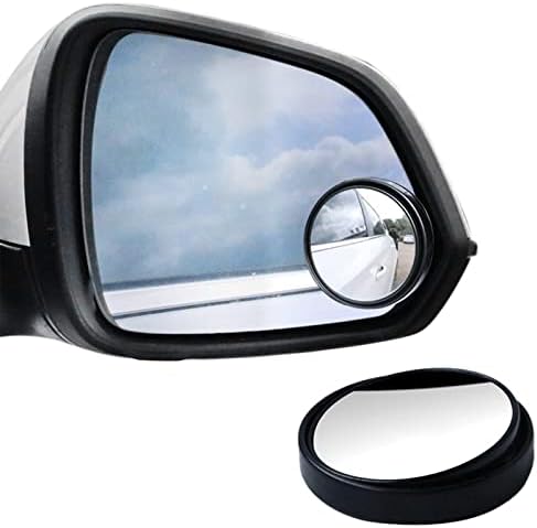 Blind Spot Mirrors, Black Round Shape Parking Mirrors for Car 360°Rotatable Waterproof Convex Blind Spot Stick-On Side Mirror Car Accessories(2 pcs)