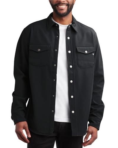 Spyder Men's Softshell Shirt Jacket - Wind Resistant Polar Fleece Bonded Long Sleeve Button Down Shirt for Men (Sizes: S-XXL)