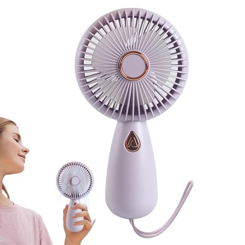 ventilateur manuel | Ventilateur de charge USB - Ventilateur portatif - Ventilateur de charge USB avec lumière colorée - ventilateur manuel pour l'intérieur et l'extérieur