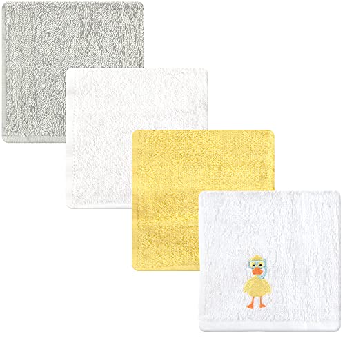Image of Luvable Friends Unisex Baby Super Soft Cotton Washcloths, Scuba Duck, One Size