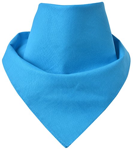 Miobo Bandana, pañuelo para cabeza y cuello, 100% algodón, talla única, 55 x 55 cm, Azul claro liso, 55x55cm
