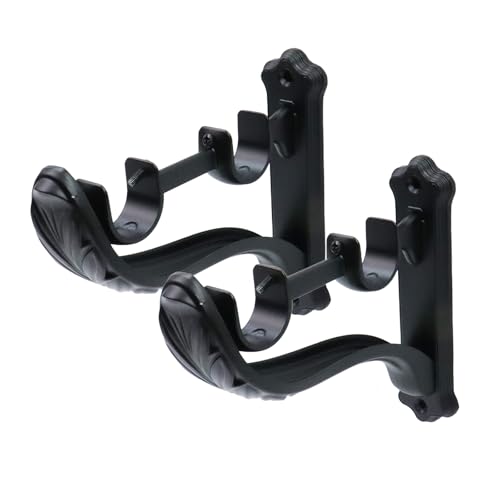 HEVSTIL 2 Pack Vintage Double Curtain Rod Bracket Wall Mounted Rod Holder with Screws for 1 Inch...