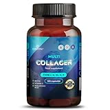Multi Collagen Supplement for Women & Men - Hydrolyzed Bovine & Marine Collagen Type I, II, III, V, X with Vitamin C, Hyaluronic Acid, Biotin - Made in EU - 120 Capsules