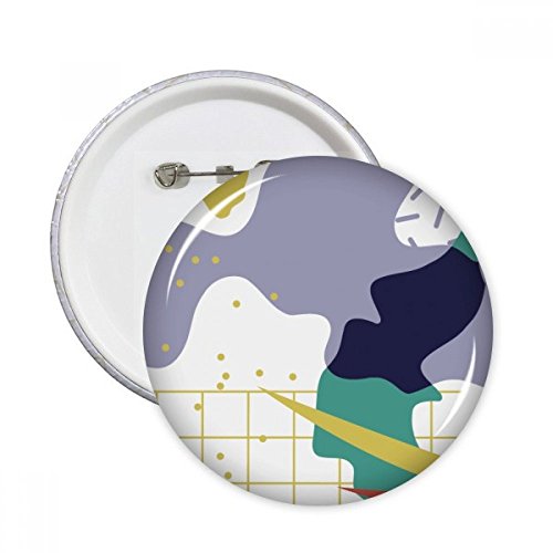 Badge rond d'art Lattice plantes motif abstrait multicolore M