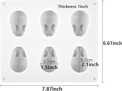 Miniatura 2 de Molde de silicona de conejo, 6 agujeros 3D de silicona de conejito de Pascua, molde para hornear conejo de Pascua, molde para hornear para mousse,