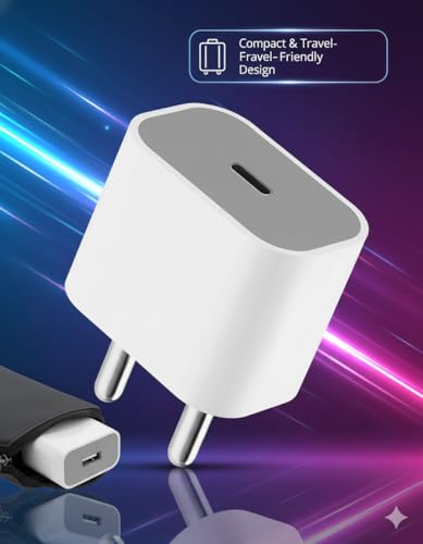 Image of HANYCONY 20W PD USB-C Charger with C to C Nylon Cable | Fast Charging for iPhone 16 15 Pro Max iPad Pro Air 5 Mini | Supports 27W Power Delivery | Original Charging Speed