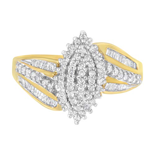 10K Yellow Gold Diamond Cocktail Ring (1/2 cttw, H-I Color, I1-I2 Clarity)