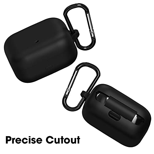 Image of Sounce Earphone Case Cover Compatible for Realme 3s Buds, Soft Silicone Skin Case Cover Shock-Absorbing Protective Case with Keychain [Front LED Visible] (Black)