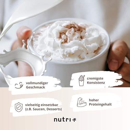 Nutri+ Vegan Protein Powder Crème Smaak - 80% Eiwit - 3K Proteïnepoeder 1 kg - lactosevrij Eiwitpoeder - Eiwitisolaat 1000 g - Afbeelding 3