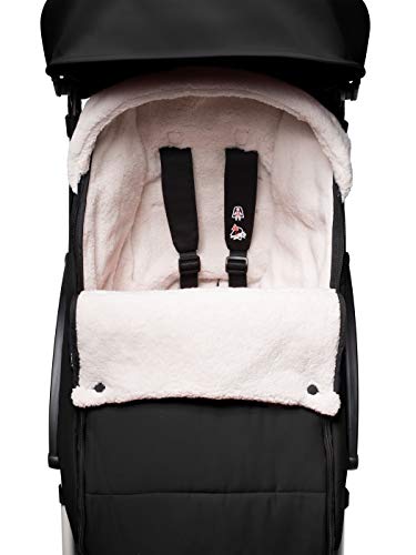 BABYZEN YOYO Footmuff, Black - Sherpa Lining & Fleece Hood with Drawstring to Keep Baby Warm - Includes Carrying Bag - Machine Washable