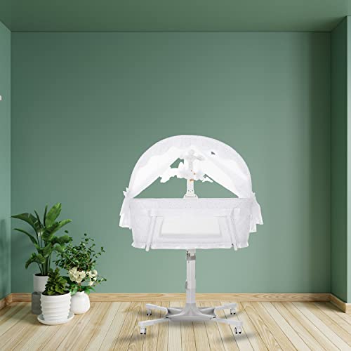 Dream On Me Breeze Swivel Baby Bassinet In White, 4 Adjustable Height Positions, Sturdy And Lightweight Portable Bassinet, Breathable Mesh Sides With Waterproof Mattress Pad #TOP2