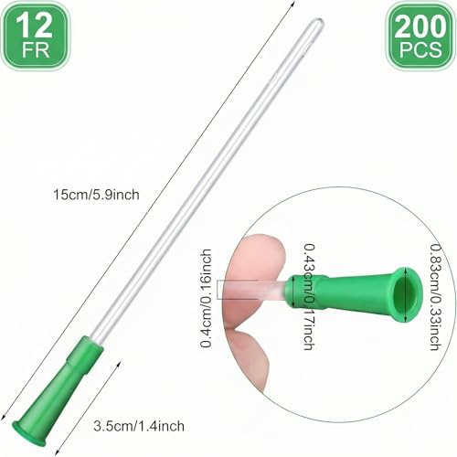 Image of Nuanchu PVC Replacement Tubings Supplies Tubes Kit Clear Replacements Hose with Flexible Rounded End for Smooth Insert(12 FR,200 Pieces)