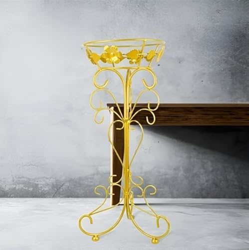 Image of MetalTouch Elegant Plant Stand vase Type Flower Pot Stand for Balcony Living Room Outdoor Indoor Plants Plant Holder Home Decor Item-60 cm (Golden)