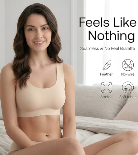 Image of DClub Comfort Revolution Seamless Bra -Easy lite Full-Coverage Wireless Everyday Bra with Soft Comfort with Removable Pad.