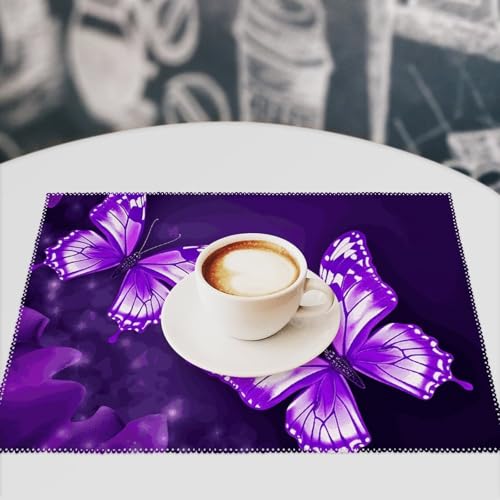 Set de table en toile de qualité supérieure imprimé violet - 7