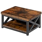 Wooden Step Stool for Bed – 8 Inch Bedside Step Stool for Adults, Anti-Slip Feet, Heavy-Duty Steel Frame, 500 lb Capacity, Step Stool with Storage Shelf – Rustic Brown, Assembly Required