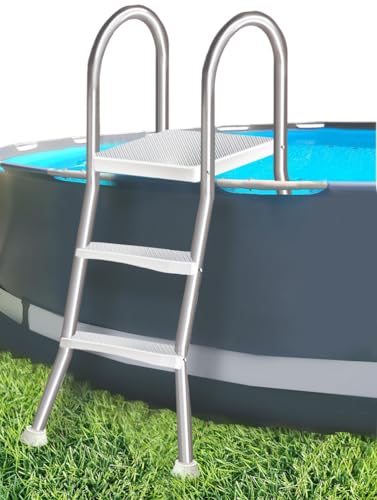 Escalera para piscina sobre suelo acero 4 escalones miniatura 1