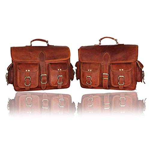 Leather Native 2 Side Pouch Brown Leather Motorcycle Side Pouch Saddlebags Saddle Bag