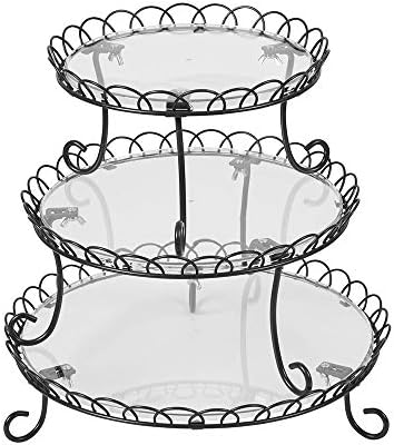 Wilton 3-Tier Customizable Scalloped Dessert and Cake Stand, 13-Inch,Metal