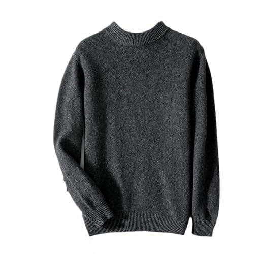Men's Round Neck Thickenedsolid Color Knitted Pullover Winter Merino Wool Sweater