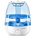 URPOWER Humidifiers, 3 Litres Ultrasonic Cool Mist Humidifier with Night Light, Sleep Mode, Adjustable Mist Vent and Mist Output, Waterless Auto off Humidifiers for Bedroom, Baby Room, Office