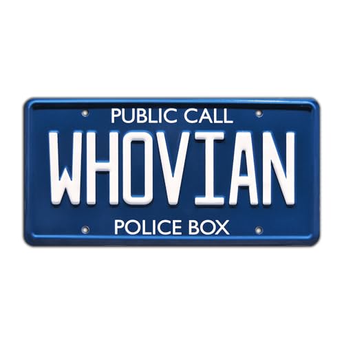Celebrity Machines | Whovian | Vanity Plate, Stamped Aluminum, Metal Decorative Tag, Corrosion Resistant, Quality Novelty Sign, Wall Decoration, Wall Hanging