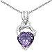 Collier/Kette mit Herz-Anhänger-Amethyst 925-Silber Rhodiniert