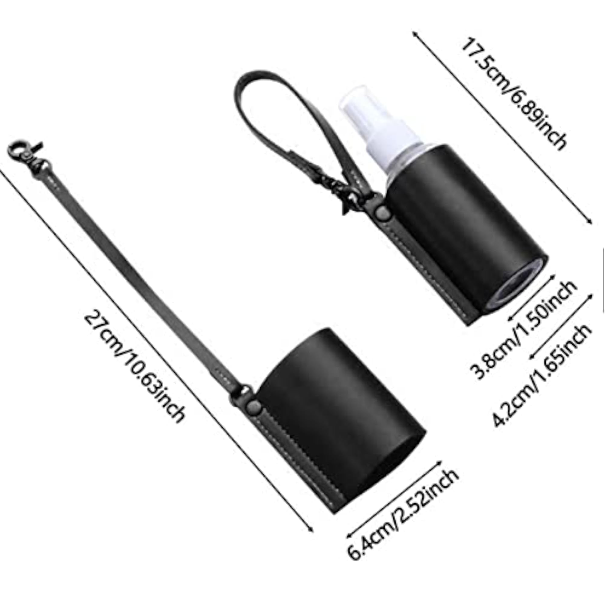 Empty Bottle with Leather Sleeve Holder for Lotion